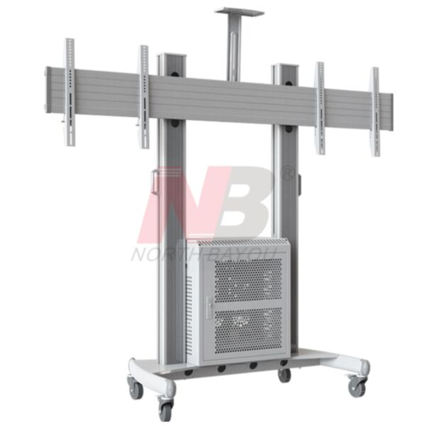 North Bayou Aluminum Mobile Workstation TV Cart AVG1800-60-2A – Dual-Screen Mobility for Professional Displays
