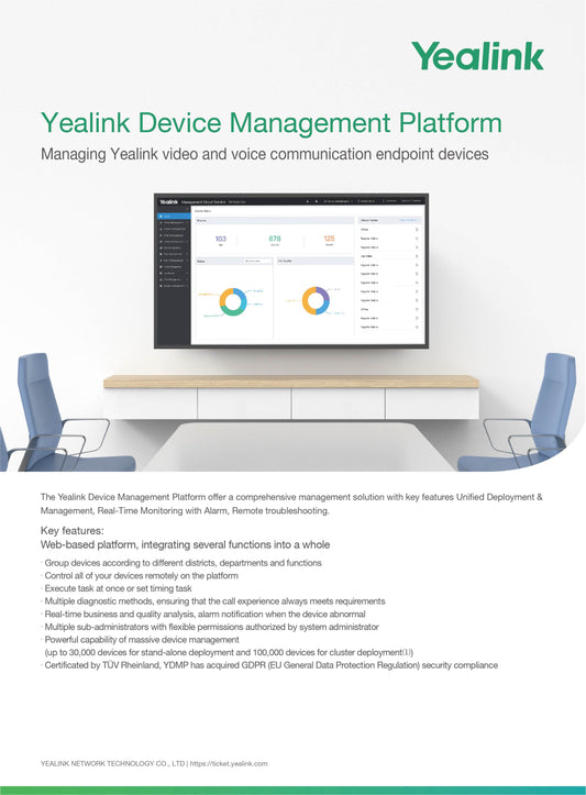 Yealink Device Management Platform Standard software interface