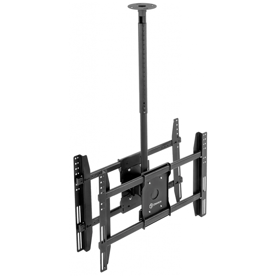 Prestigio ONKRON Ceiling TV Mount Bracket Height Adjustable for two 40 to 80 Inch LED LCD TVs Black