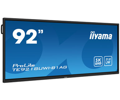 iiyama 92" Ultra-wide 5K UHD with 21:9 panoramic view interactive flat panel