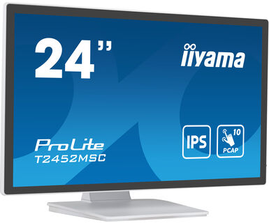 iiyama 23.8" PCAP 10pt monitor featuring IPS technology, Edge-to-Edge glass design and anti fingerprint coating interac…