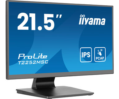 iiyama 21.5" PCAP 10pt monitor featuring IPS technology, Edge-to-Edge glass design and Anti Glare coating interactive f…