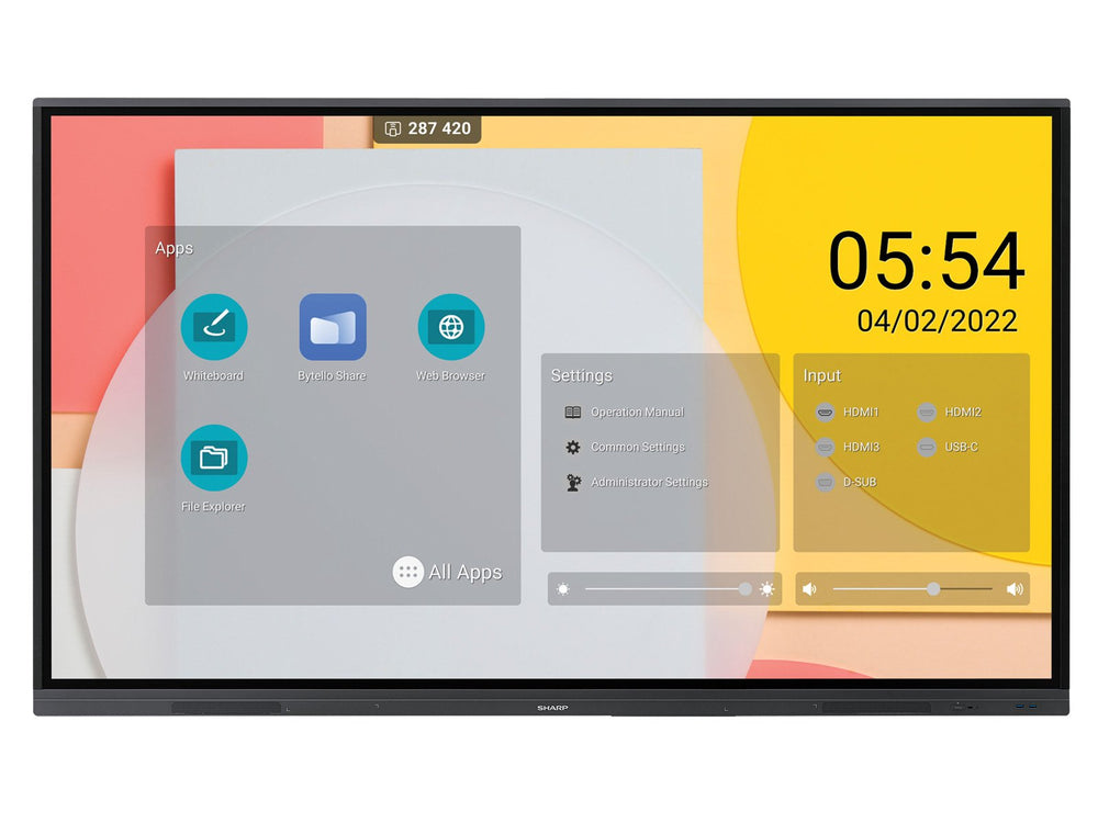 Écran plat interactif Sharp PN-L Series 65 pouces – PN-L652B