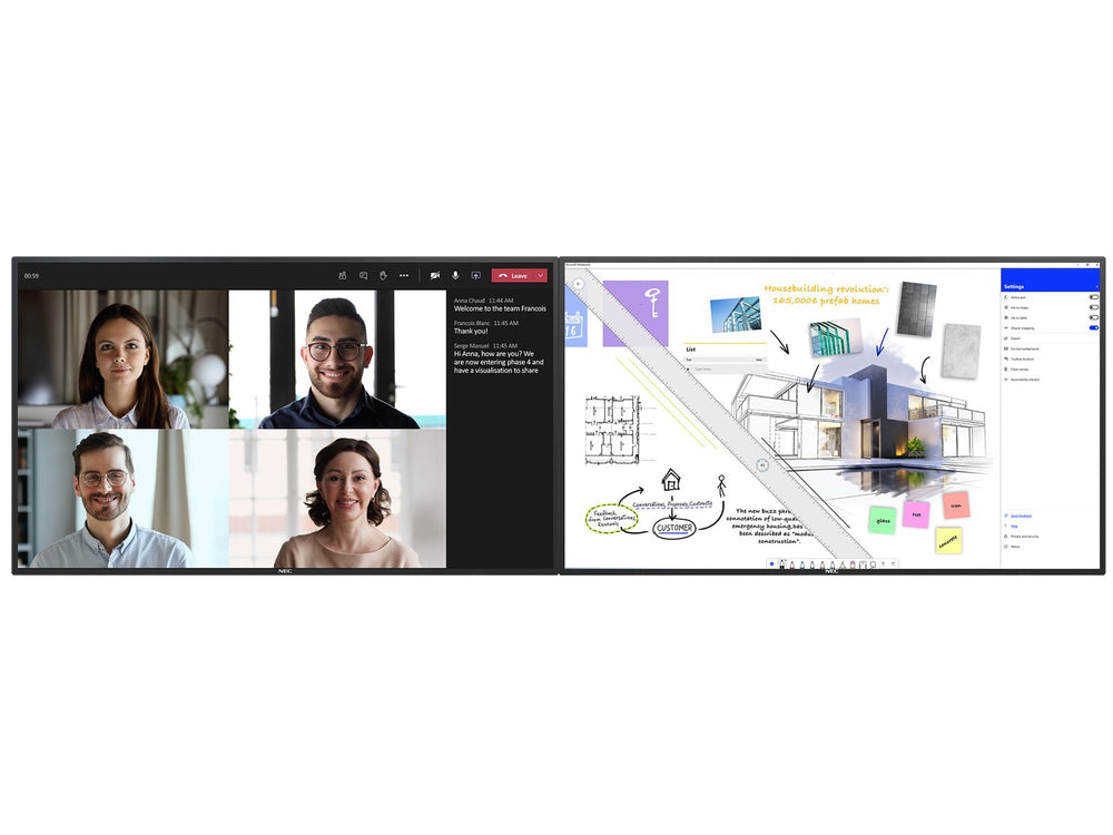 شاشة تفاعلية إن إي سي (NEC) مقاس 75 بوصة من نظام Du-Co Room System – مبدئية