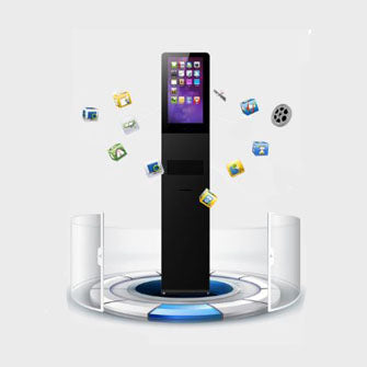 Trend TD-215SKFP4 21.5-inch digital signage kiosk with printer and sanitizer