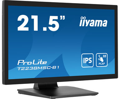 iiyama 21.5" 10pt Optical Bonded PCAP monitor with IPS technology, edge-to-edge glass design, anti-fingerprint coating…