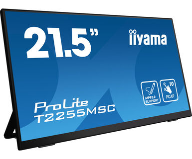 iiyama 21.5" Optical Bonded PCAP 10pt monitor with IPS technology, edge-to-edge glass, anti-fingerprint coating, active…