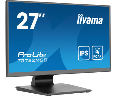 iiyama 27" Optical Bonded PCAP 10pt touchscreen monitor with IPS panel technology, edge-to-edge glass design and Anti-Glare coating