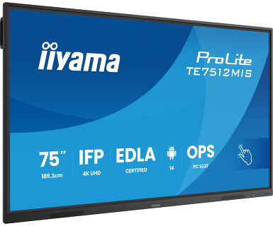 iiyama 75" 4K UHD elevating collaboration interactive flat panel