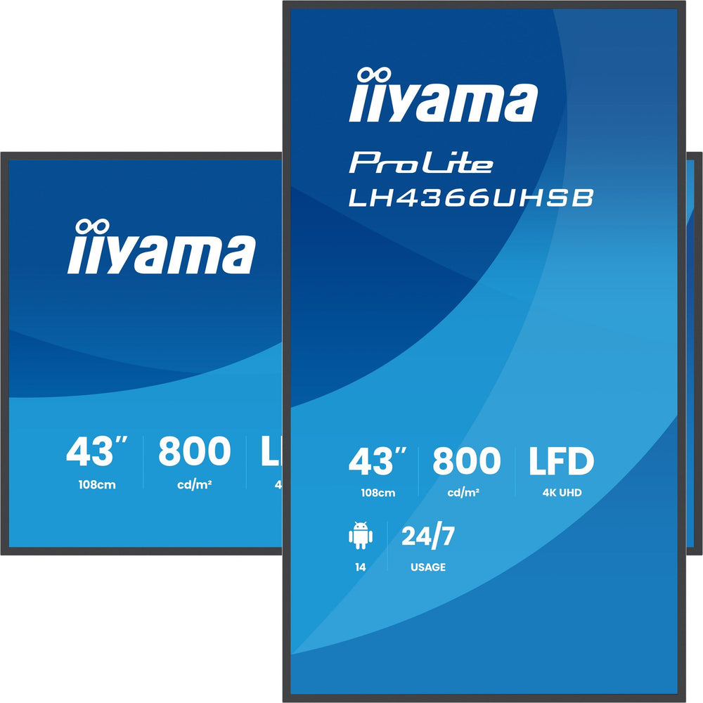 شاشة عرض رقمية إيياما (iiyama) ProLite LH4366UHSB مقاس 43 بوصة – LH4366UHSB-B1AG