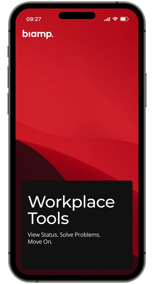 Biamp 900.0019 Workplace Tools iOS App interface
