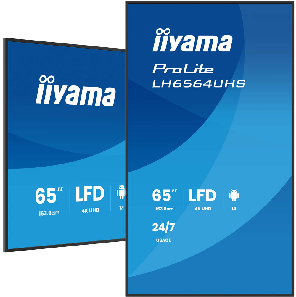 شاشة عرض رقمية إيياما (iiyama) ProLite LH6564UHS مقاس 65 بوصة – LH6564UHS-B1AG
