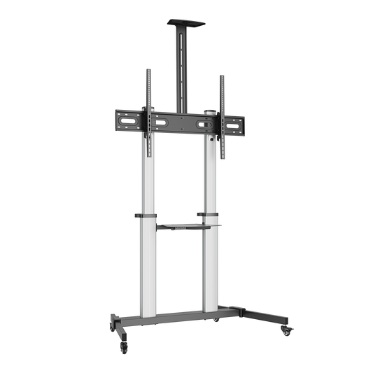 VSYS VFS44-610TW large-format mobile TV cart, angled view
