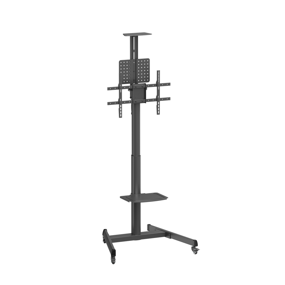 VSYS VTLS17H-46TW Crank Height-Adjustable TV Cart for 37"–70" Displays, 70 kg