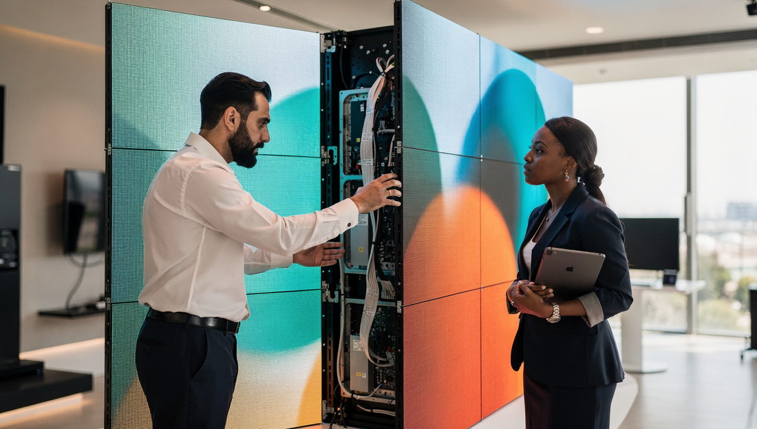 LED display cabinets staged for a multi-country rollout across the GCC and Africa