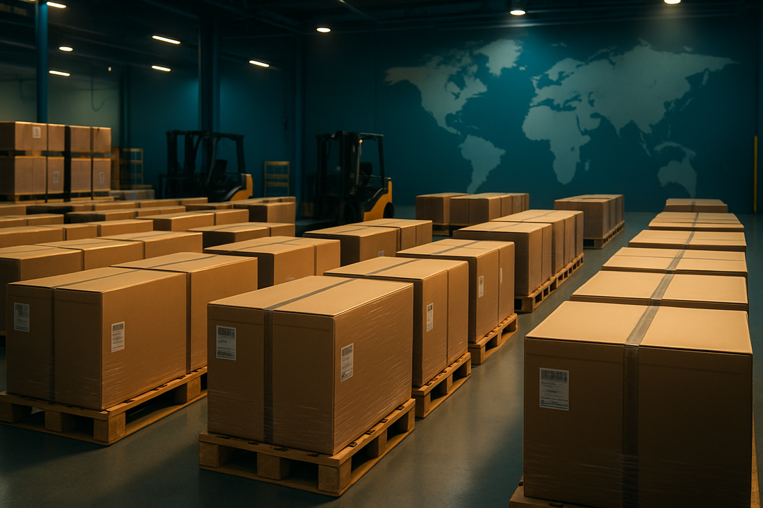 Standardised sealed, flat-packed interactive display crates staged for a multi-country rollout across the GCC and Africa