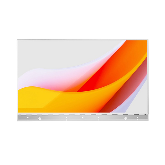 Specktron 55-inch Transparent OLED Display showing floating digital content