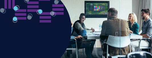 Clevertouch DisplayNote Launcher software interface on a meeting room screen