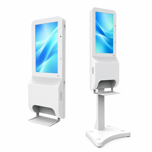 Marvel MWE811 32-inch digital signage kiosk with hand sanitizer dispenser