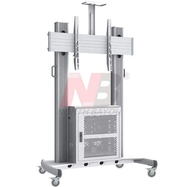 North Bayou Aluminum Mobile Workstation TV Cart AVG1800-100-1P – Heavy-Duty Solution for Large Displays
