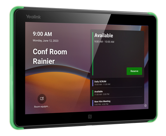 Yealink RoomPanel Microsoft Teams Scheduling Display 8-inch room booking panel