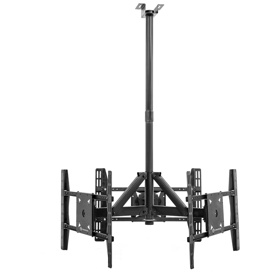 Prestigio ONKRON Ceiling TV Mount Bracket Height Adjustable for three 32 to 63 Inch LED LCD TVs, Black