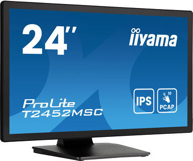 iiyama 23.8" PCAP 10pt touchscreen monitor featuring IPS panel technology, Edge-to-Edge glass design and anti Anti Glare coating
