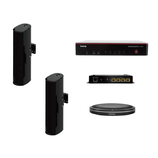 Biamp MRB-M-X400-T-ENT206 Meeting Room Bundle with processor, microphone and speakers