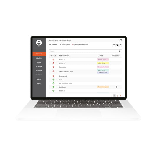 Biamp SageVue Asset Management Software 900.0103 interface