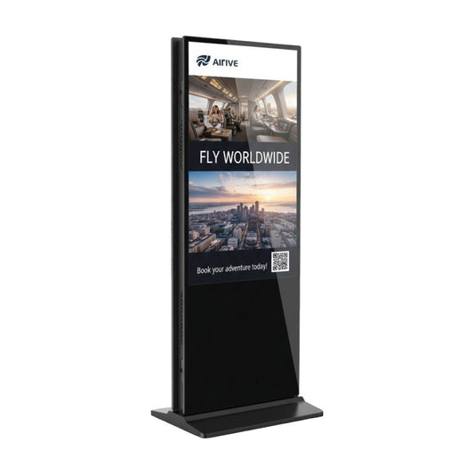 Specktron Double Sided Digital Kiosk 55in front and rear view
