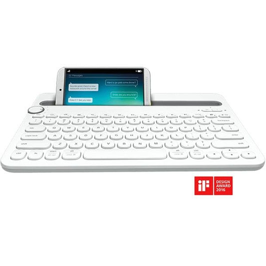 Logitech K480 Bluetooth Keyboard White – Multi-Device Wireless Keyboard with Easy-Switch Dial and Cradle accessory