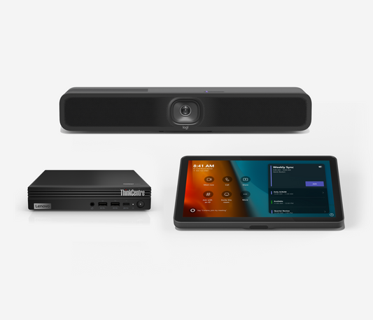 Logitech TAPMUP2MSTENT video conferencing system with MeetUp 2 camera and Lenovo ThinkTiny PC